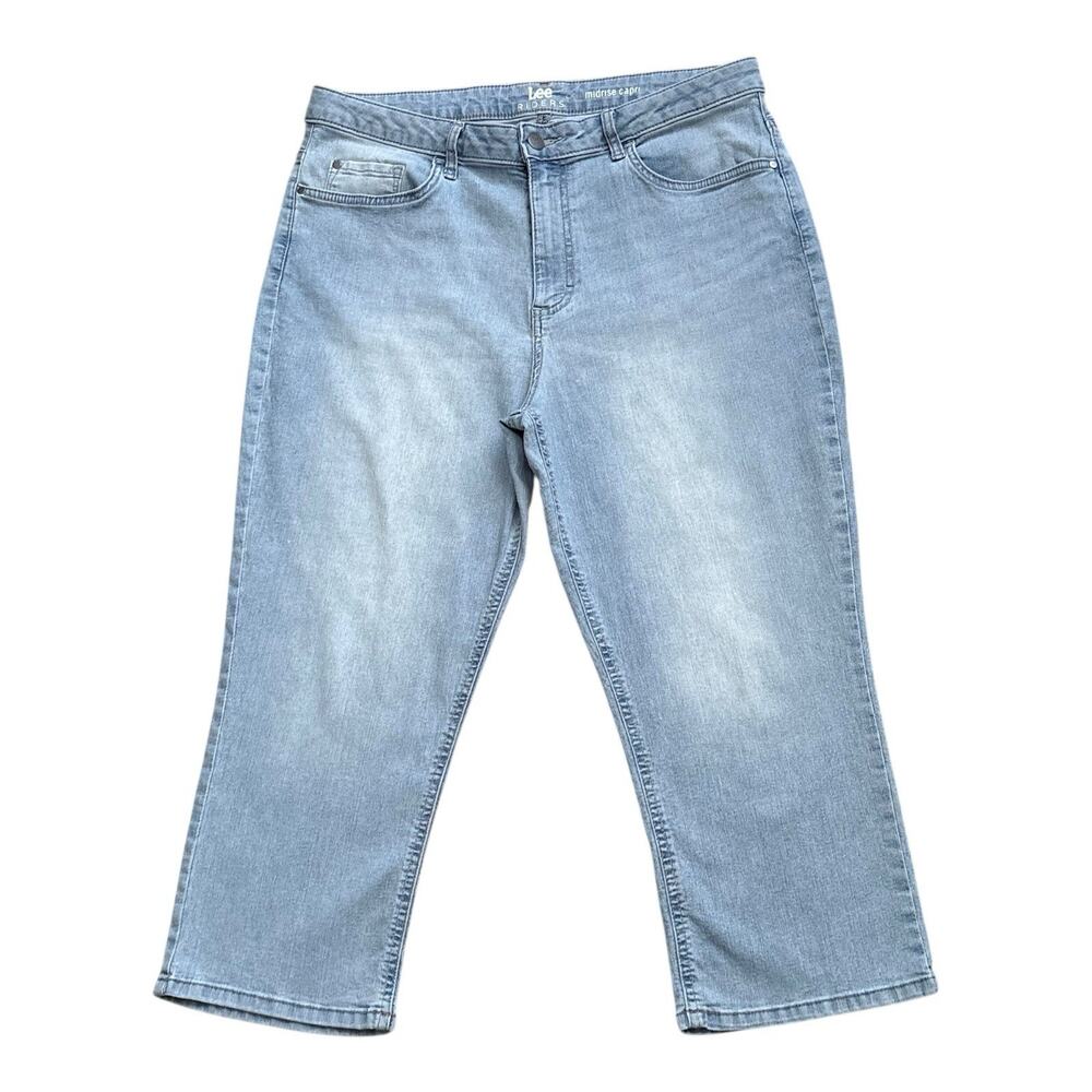 Riders by Lee Capri Jeans Womens 14 Mid Rise Blue Stretch Denim 21" Inseam Crop